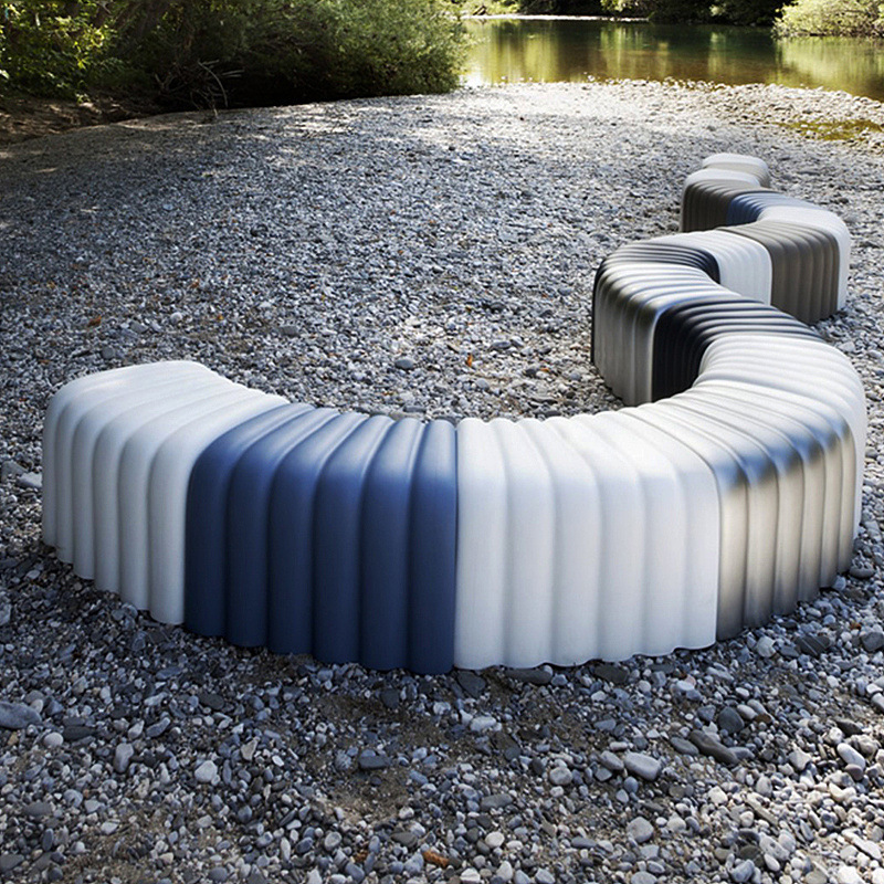 商场休闲座椅异形拼接组合户外玻璃钢树池坐凳公共休息区创意美陈