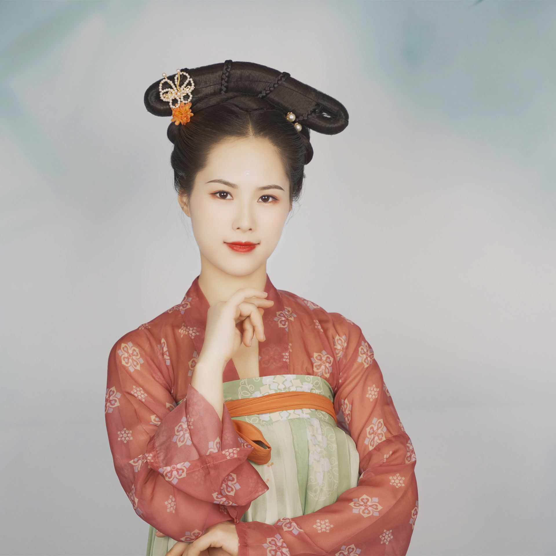 满清格格旗头饰玉人歌发髻古装假发发髻发包古风发冠古装造型头饰