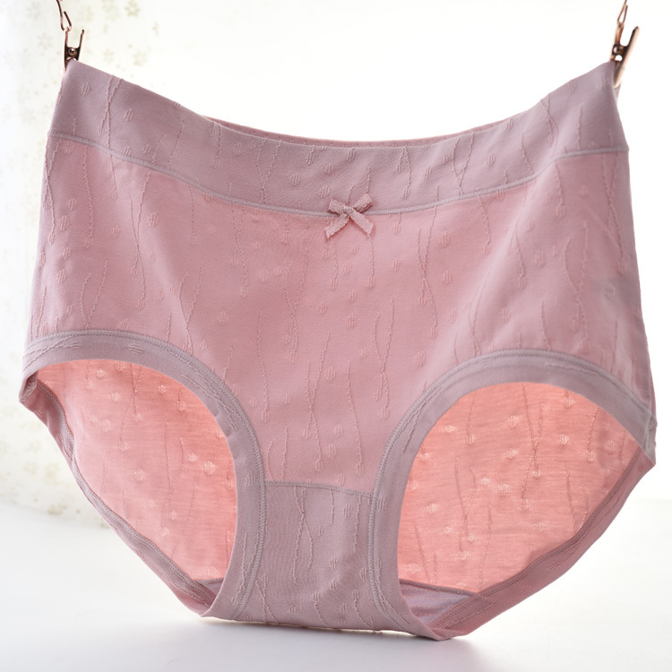 厂家直销莫代尔棉中腰内裤女士青年包臀舒适新款提花女式平角裤衩