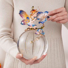 新款花仙子公主精灵水晶球魔法球女孩房间装饰品珐琅彩装饰摆件