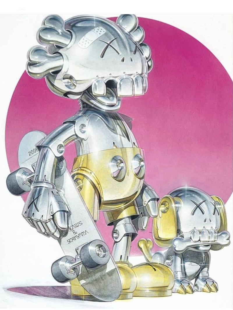 mand kaws空山基联名限量公仔潮玩摆件金属手办模型周边节日礼物