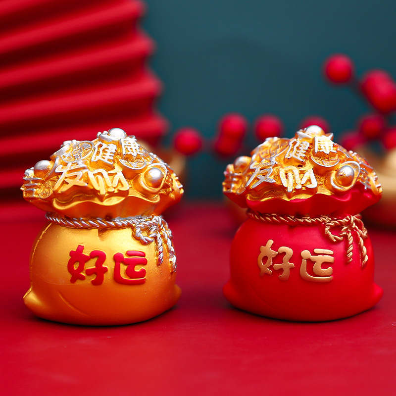 创意福禄平安福袋摆件吉祥好运钱袋手办新年喜庆乔迁礼品装饰批发