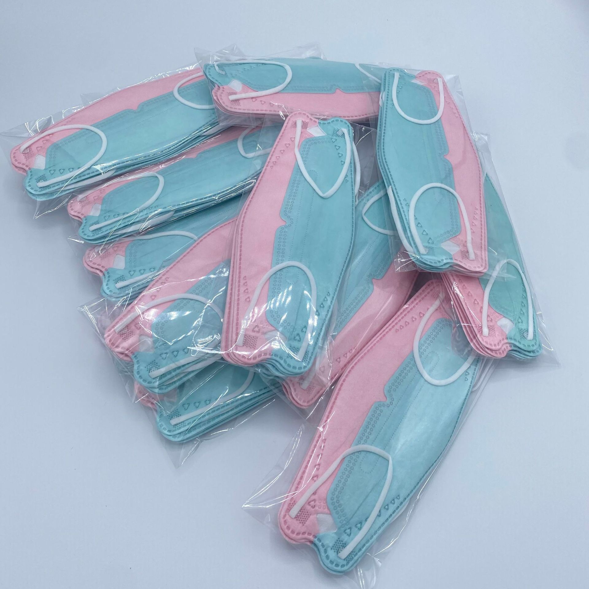 kf94马卡龙渐变色口罩鱼型柳叶型3d立体男女95 熔喷批发