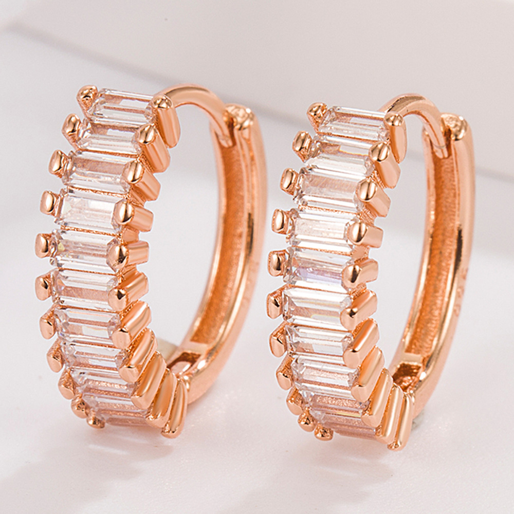 欧美时尚排钻耳环锆石电镀工艺ins风小众设计高级感风