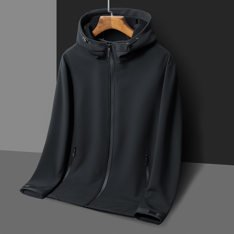 软壳衣男户外防泼水单层冲锋衣休闲运动防风保暖内里网布高端外套