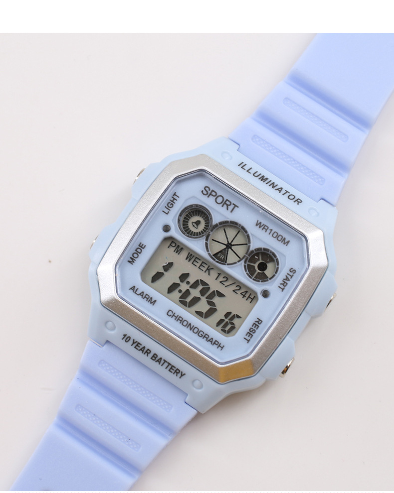 网红爆款手表女 方形电子表成人女 学生电子手表防水 led手表