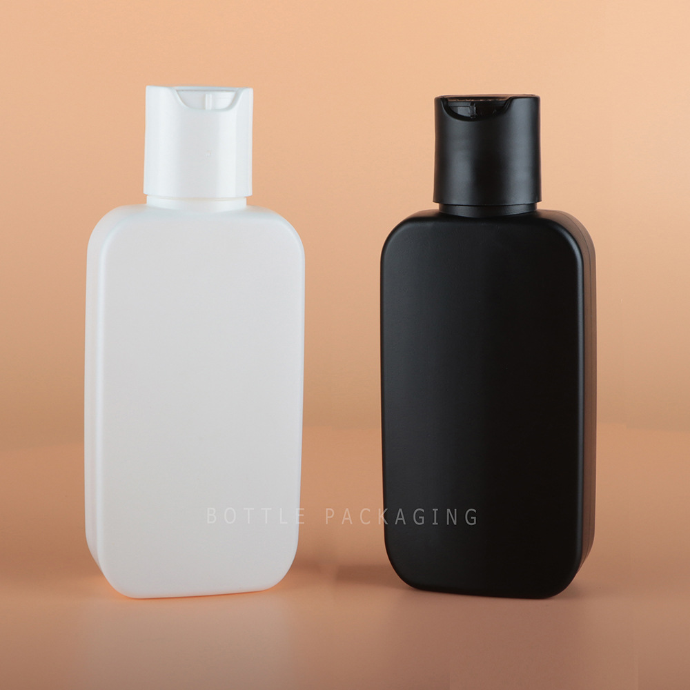 100ml 汽车用品添加剂乳液方扁瓶配翻盖多种颜色磨砂hdpe塑料瓶子