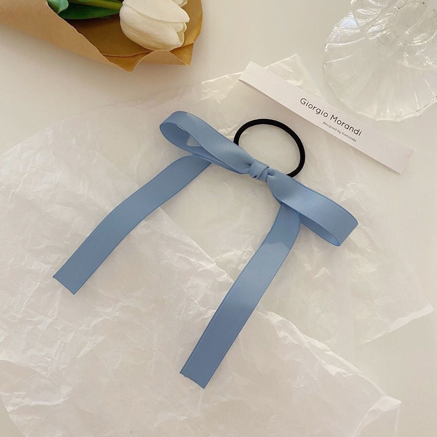 Korean Style New Bow Ribbon Ins Internet Celebrity Girl Sweet All-Match Hair Band Ribbon Hair Rope Hair Accessories Hair Rope