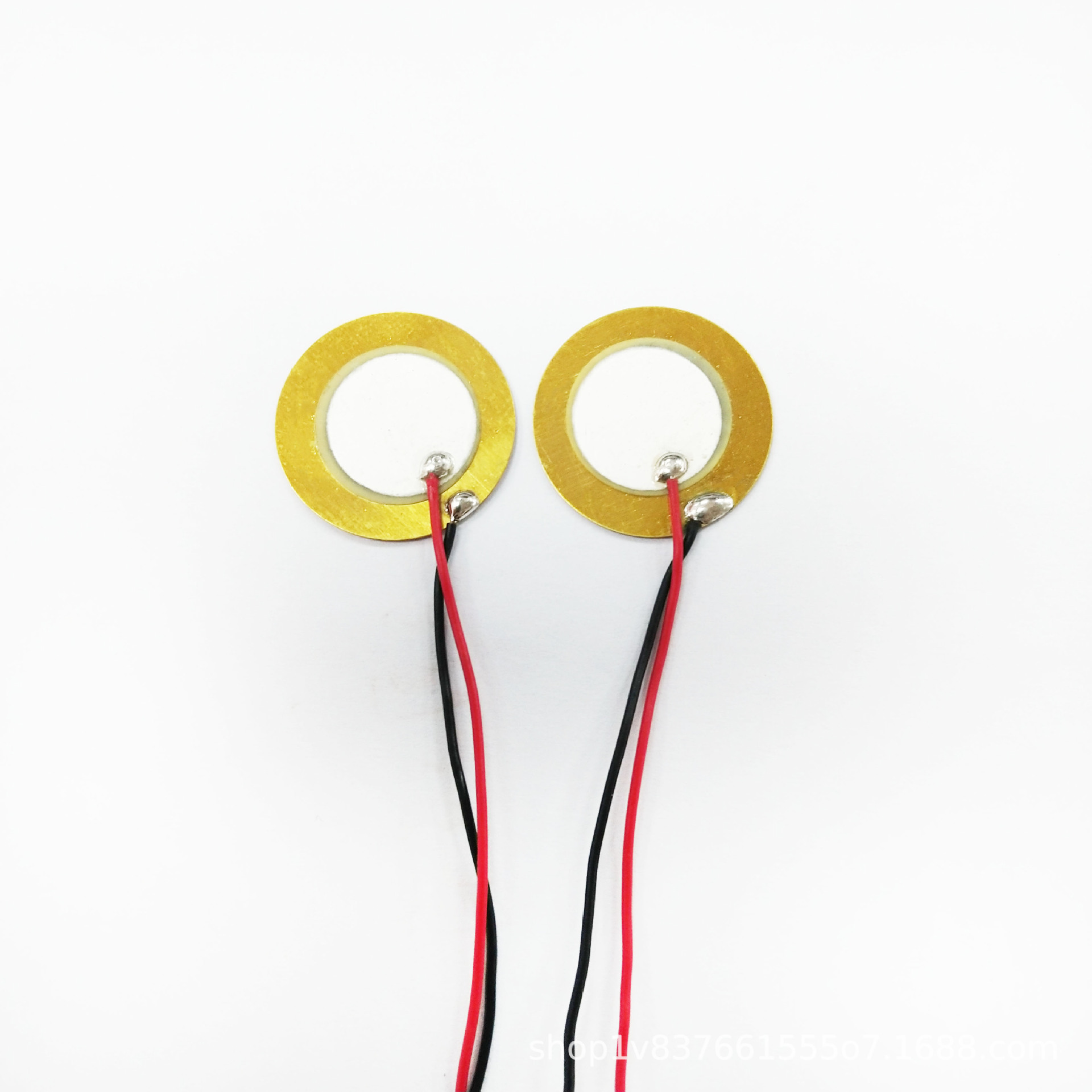 可定制线长20mm铜焊线压电陶瓷蜂鸣片铜基片无源20t*14常规蜂鸣片