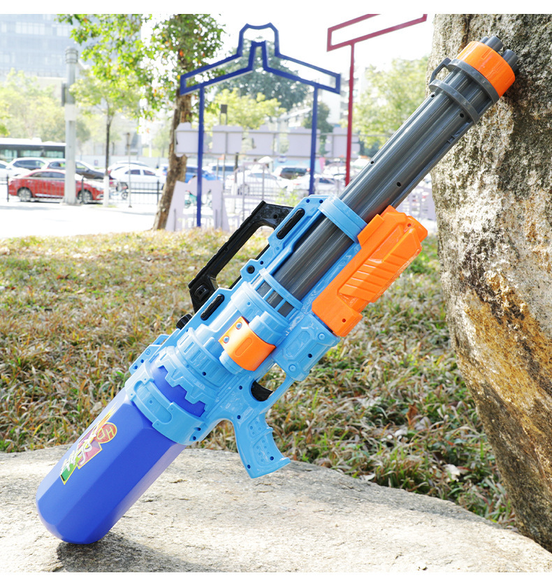 水枪玩具儿童玩水超大号加特林连发抽拉打气水枪戏水男孩3-20岁