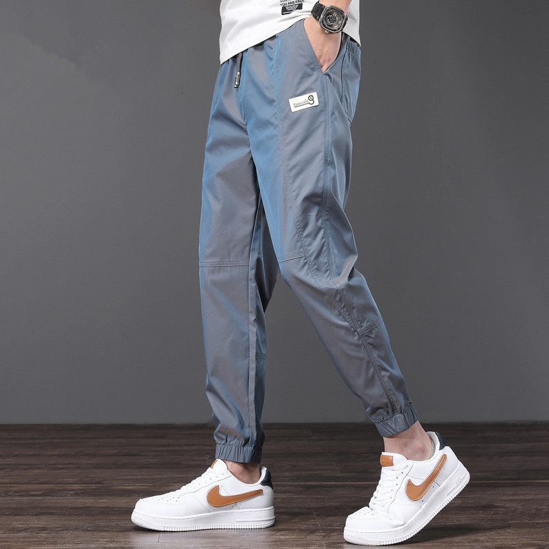 春秋季新款变色休闲裤男士潮流宽松运动新款九分束脚长裤子男