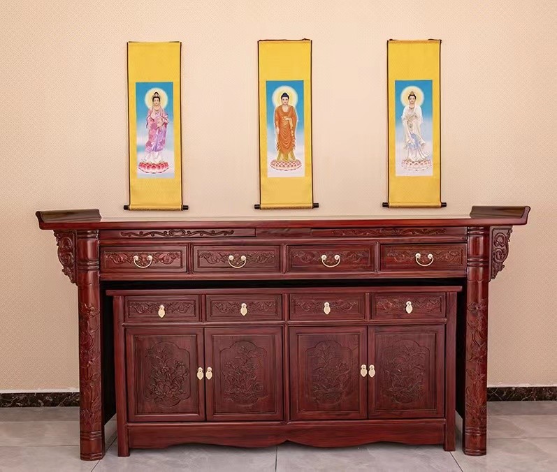 供桌实木佛台家用套柜神台供台中式佛像财神爷供奉桌香案神龛贡桌