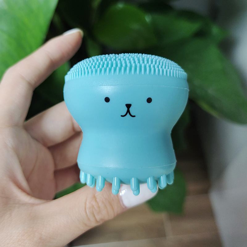 Silicone Face Brush Makeup Remover Massage Cleansing Face Washing Brush Jellyfish Silicone Face Cleansing Brush Manual Small Octopus Face Washing Brush