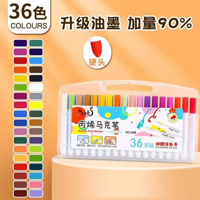 Top Tiger Acrylic Marker Pen 12/24/36/48 Color Pen Mark Art Painting Creative DIY Graffiti Painting Brush