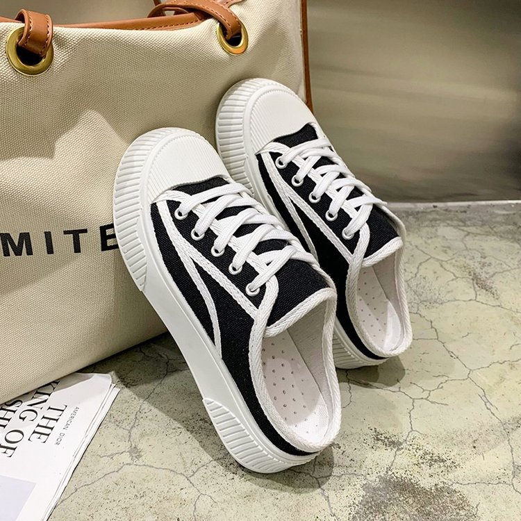 包头半拖鞋女帆布鞋2024年新款夏季时尚外穿懒人半托女鞋平底休闲