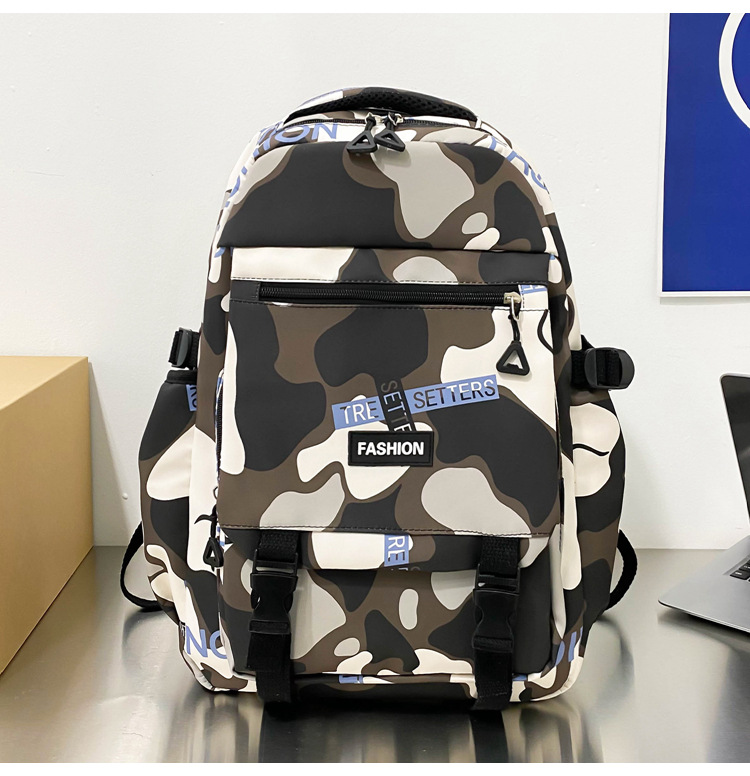 Schoolbag Boys Junior High School Student Casual Korean Style Large Capacity High School Backpack Personalized Graffiti Simple Female Campus Backpack