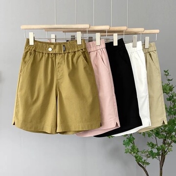 五分中裤热裤女夏季薄款宽松显瘦加大码休闲运动五分直筒裤短裤子