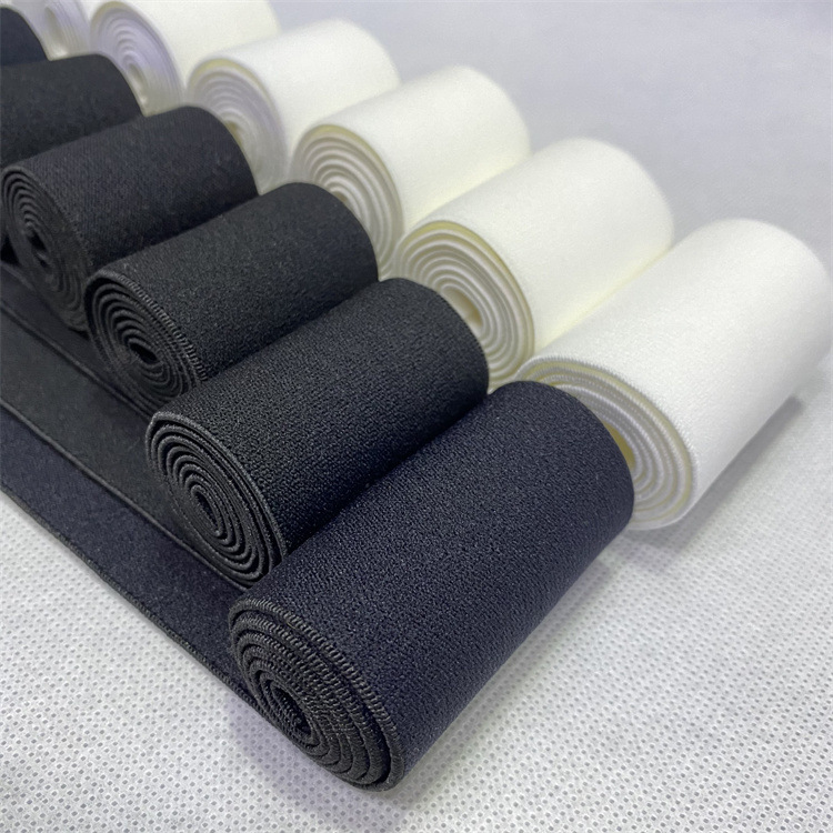 Factory in Stock 2-6cm Black and White Nylon Nylon High Elastic Elastic Band Wholesale Underwear Waist Yoga Elastic Band