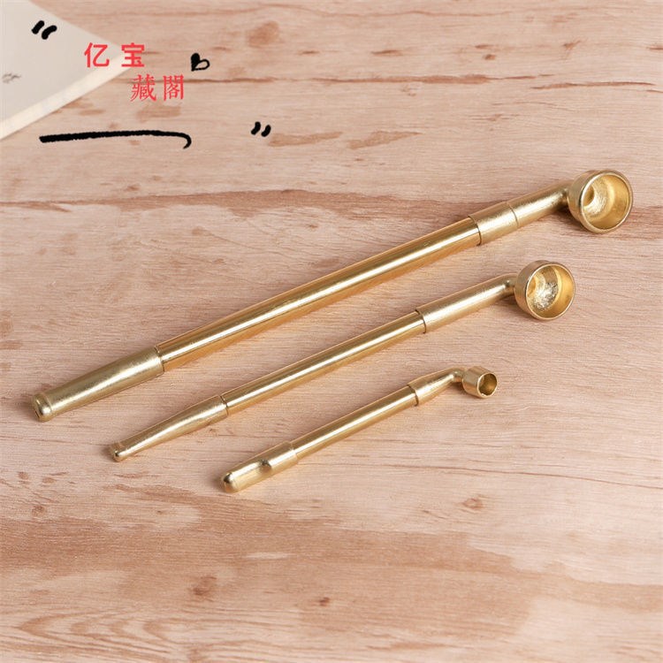 一口香小烟锅黄铜伸缩一体小 中 大旱烟袋烟袋锅子烟斗便携烟具纯