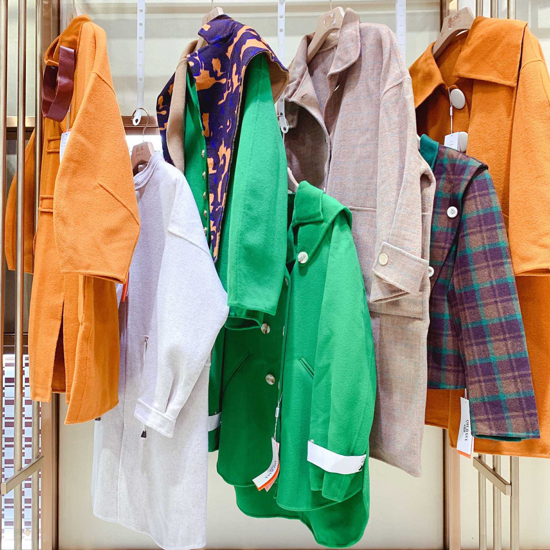 秋芭莎大衣双面羊绒外套品牌女装专柜撤柜品牌折扣尾货尾单货源