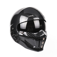 跨境专供赛博朋克碳纤维水转印头盔摩托车头盔揭面盔DOT,CE