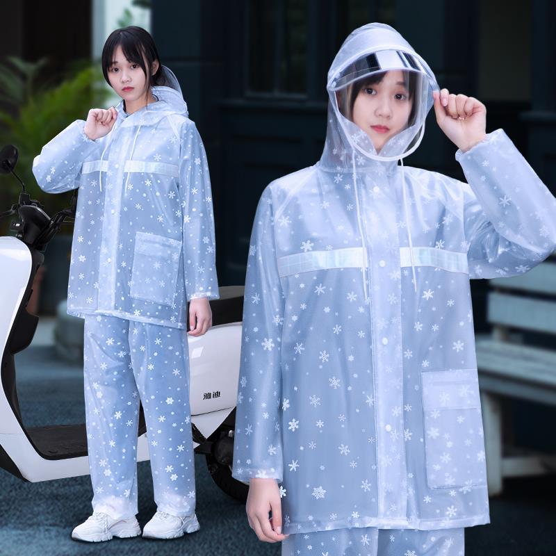 女款雨衣套装雨裤透明成人长款全身暴雨电动车分体式水衣雨服