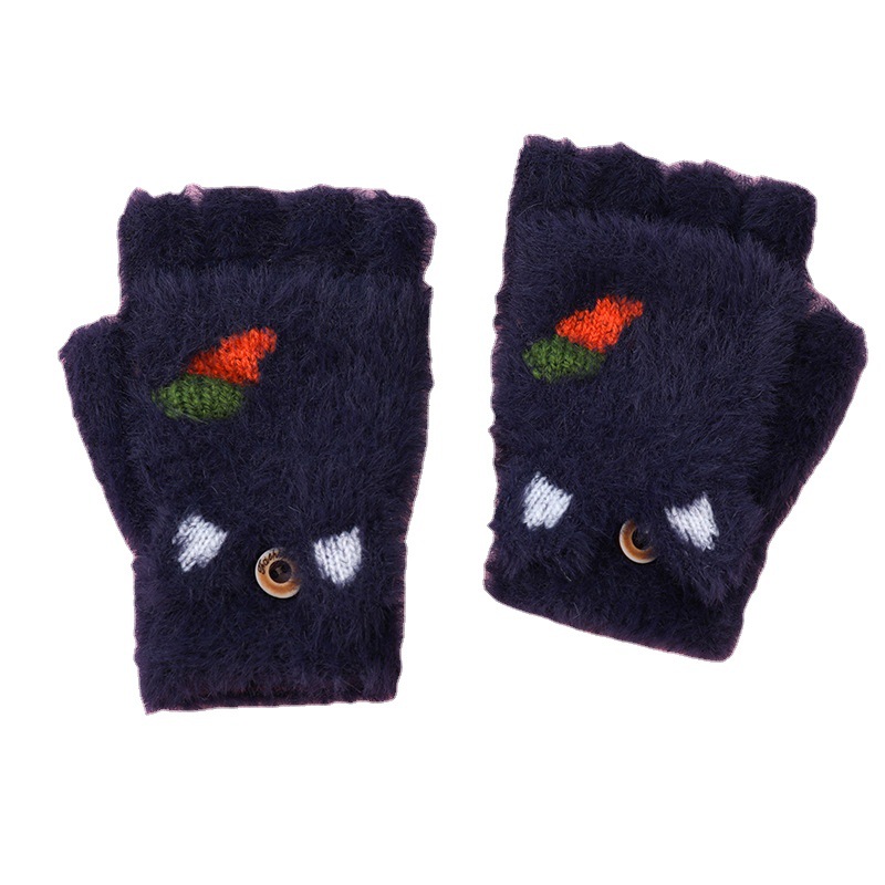 Winter Children's Knitted Gloves Cute Radish Rabbit Cold-Proof Warm Gloves Student Writing Gloves