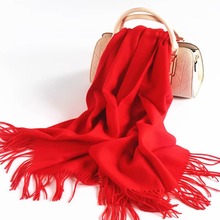 年会红围巾logo刺绣公司开业聚会中国红围脖礼品活动大红围巾印字