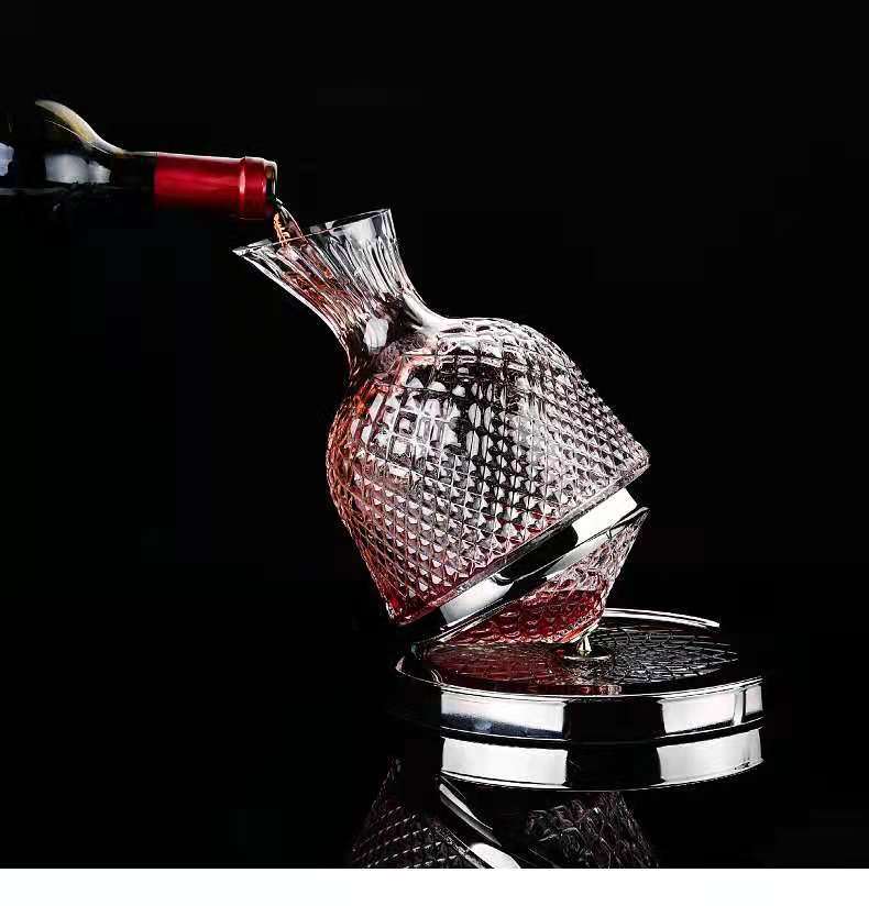 旋转不倒翁醒酒器家用自动摇红酒神器陀螺高档奢华水晶玻璃酒壶