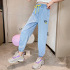 Girls Jeans summer 2021 new pattern children fashion Casual pants CUHK Mosquito control Western style Thin section trousers