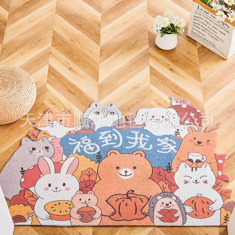 Cross-Border PVC Loop Floor Mat Door Mat Cartoon Household Gate Red Carpet Dust-Absorbing Absorbent Non-Slip Carpet Mat