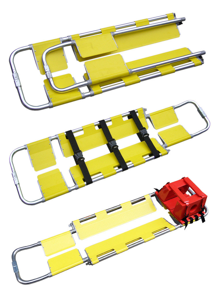 供应新菲乐铲式担架急救用品可分离伸缩 消防救护 加厚铝合金担架