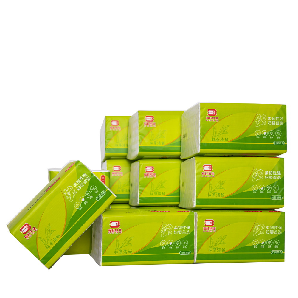 福桂抹茶清新高级软抽纸100抽400张居家旅行必备用纸