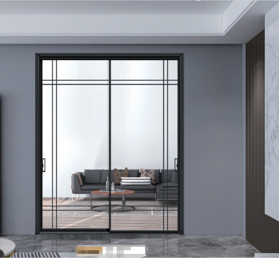 厂家钛镁铝合金门钢化玻璃极窄推拉门隔音厨房阳台洗手间卫生间门