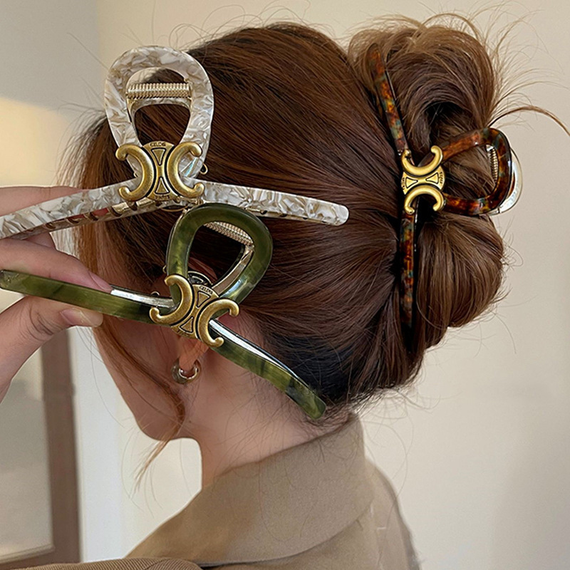 High-End Retro Oversized Grip Korean High-End Sense Acetate Hairpin Women's Head Exquisite Shark Clip Hairware