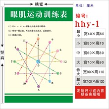 4X6A眼肌运动训练表眼球肌肉视力锻炼增视图眼操墙贴纸挂