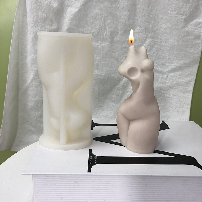 立体女人形香薰石膏扩香石摆件硅胶模具diy手工抽象人体蜡烛模具