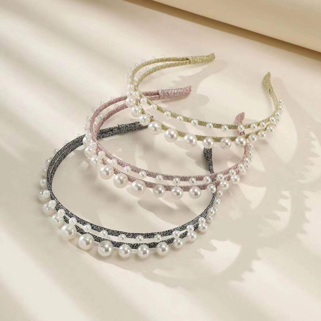 韩版珍珠发箍公主气质百搭压发头饰超仙网红新娘发饰复古头发箍女