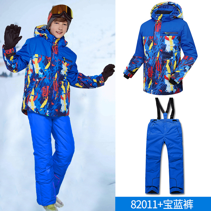 儿童滑雪服女童男童加厚防风女装备套装全套男新款大童冬