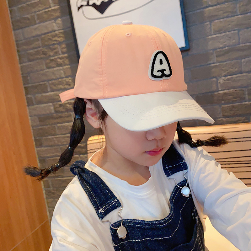 Korean Style Children's Letter Color Matching Peaked Cap Boys and Girls Spring and Autumn Ins All-Match Street Trendy Baby Baseball Cap