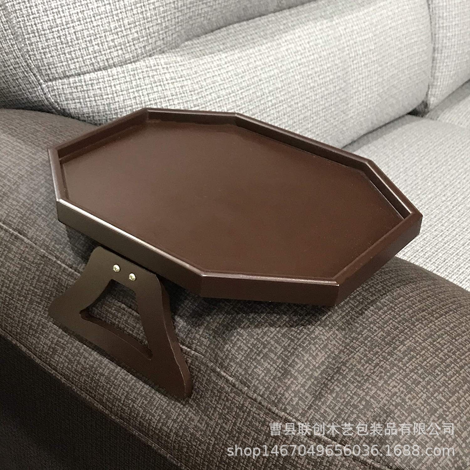 Solid Wood Sofa Handrail Tray Wooden Lazy Sofa Folding Dish Portable Small Table Sofa Wall Snack Storage