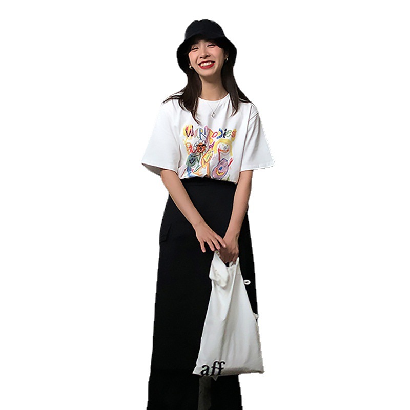 White Short Sleeve Women's Korean-Style Loose Ulzzang Half Sleeve T-shirt Women's 2023 New Summer Versatile Bottoming Shirt Top