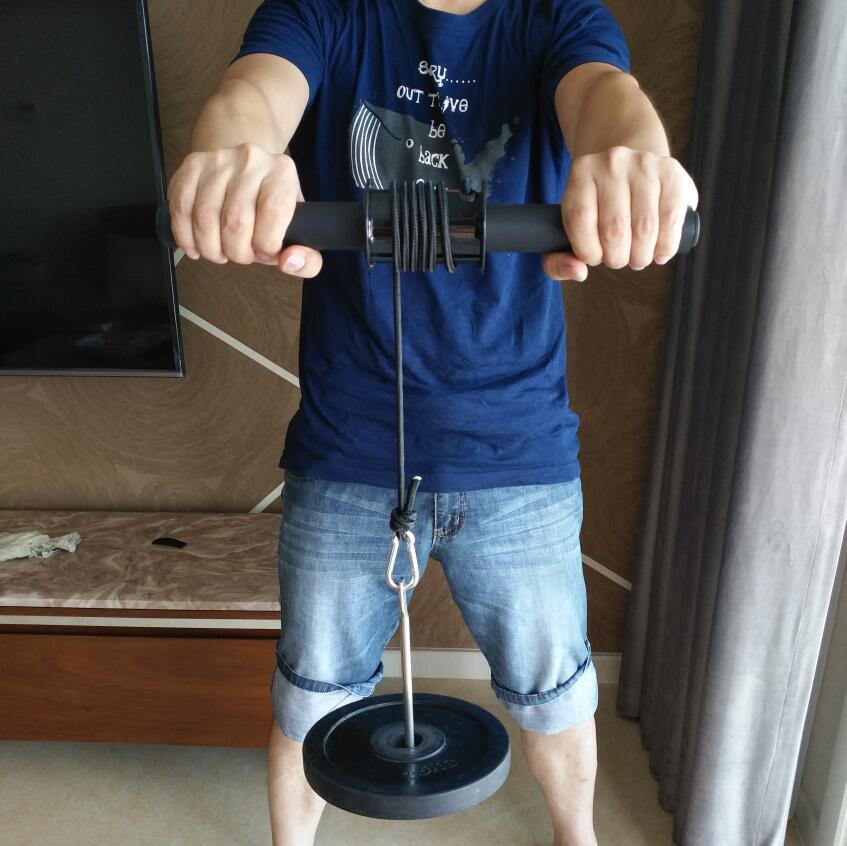 钢丝绳双绳卷绳手腕臂力器前臂千斤棒大臂握抓力小臂训练指力器