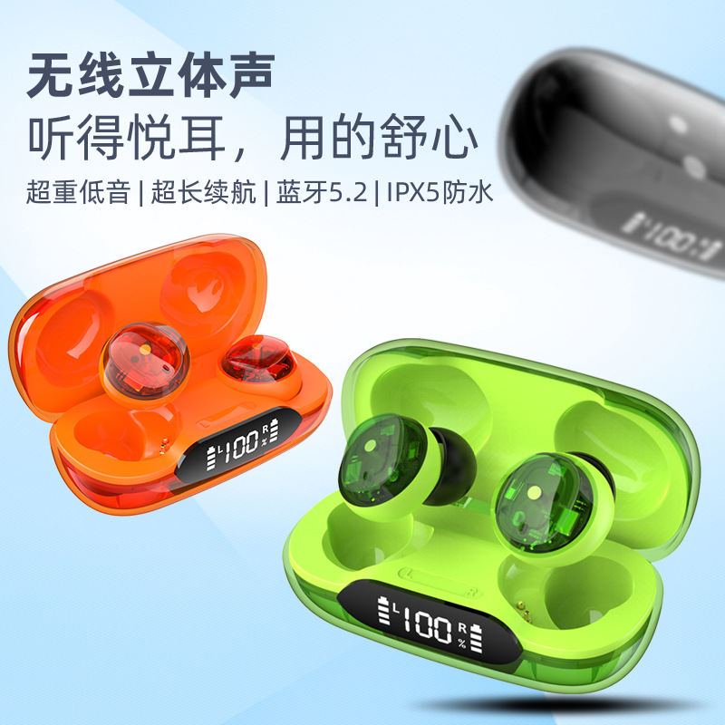 E-Commerce Hot-Selling Product H20 TWS Wireless Bluetooth Headset Ultra-Long Life Battery Transparent Case Wireless Binaural Bluetooth Headset