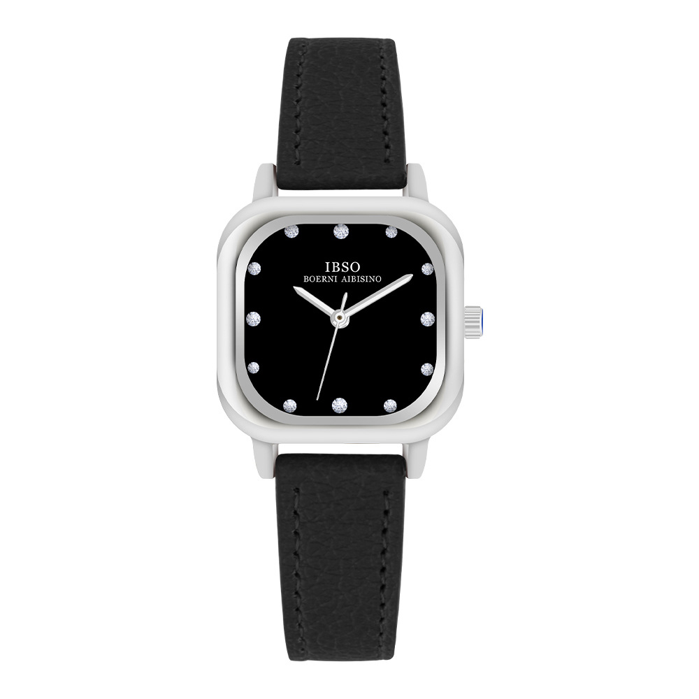 Ibso Genuine Small Square Watch Fashion Women's Belt Quartz Watch Tik Tok Live Stream Hot Sale