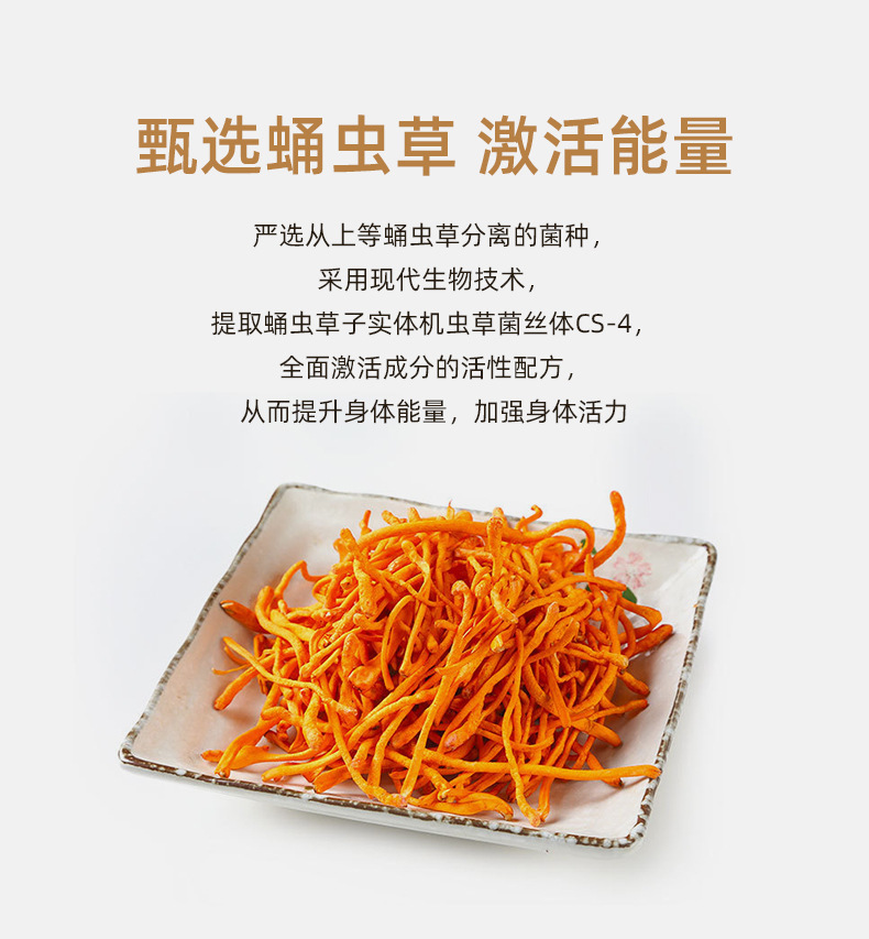 批发 蛹虫草人参片男性保护健康食品口服成人压片糖果直播货源