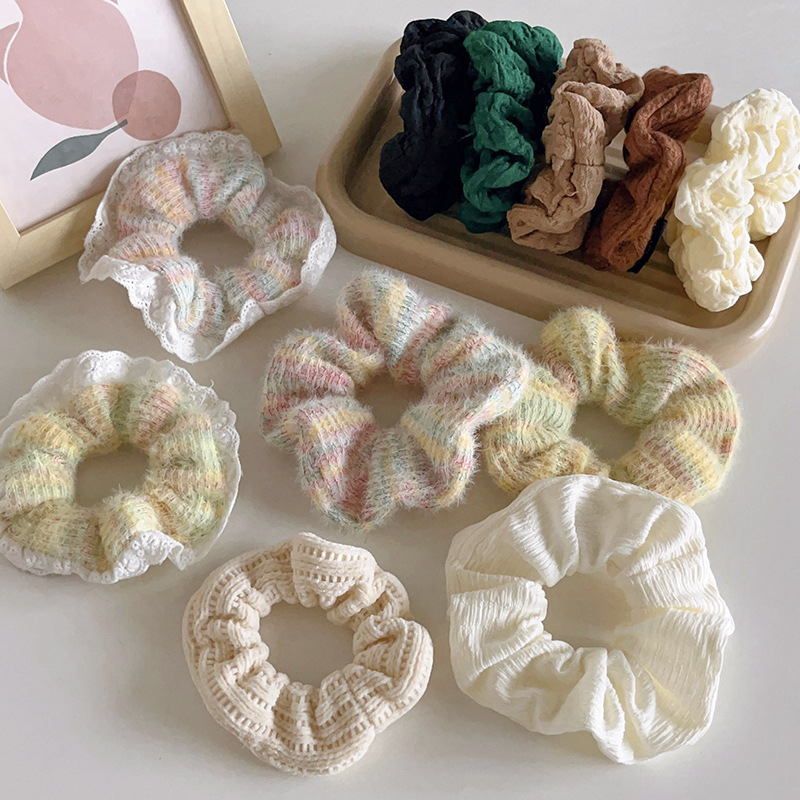 韩国秋冬大肠圈ins猪大肠发绳毛绒发圈大肠韩系可爱扎头发女头饰