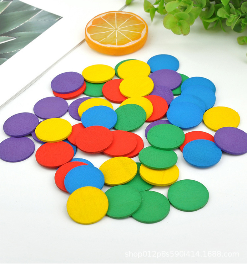 50片圆形积木益智玩具形状片圆片小生学数学教具儿童diy智力拼图