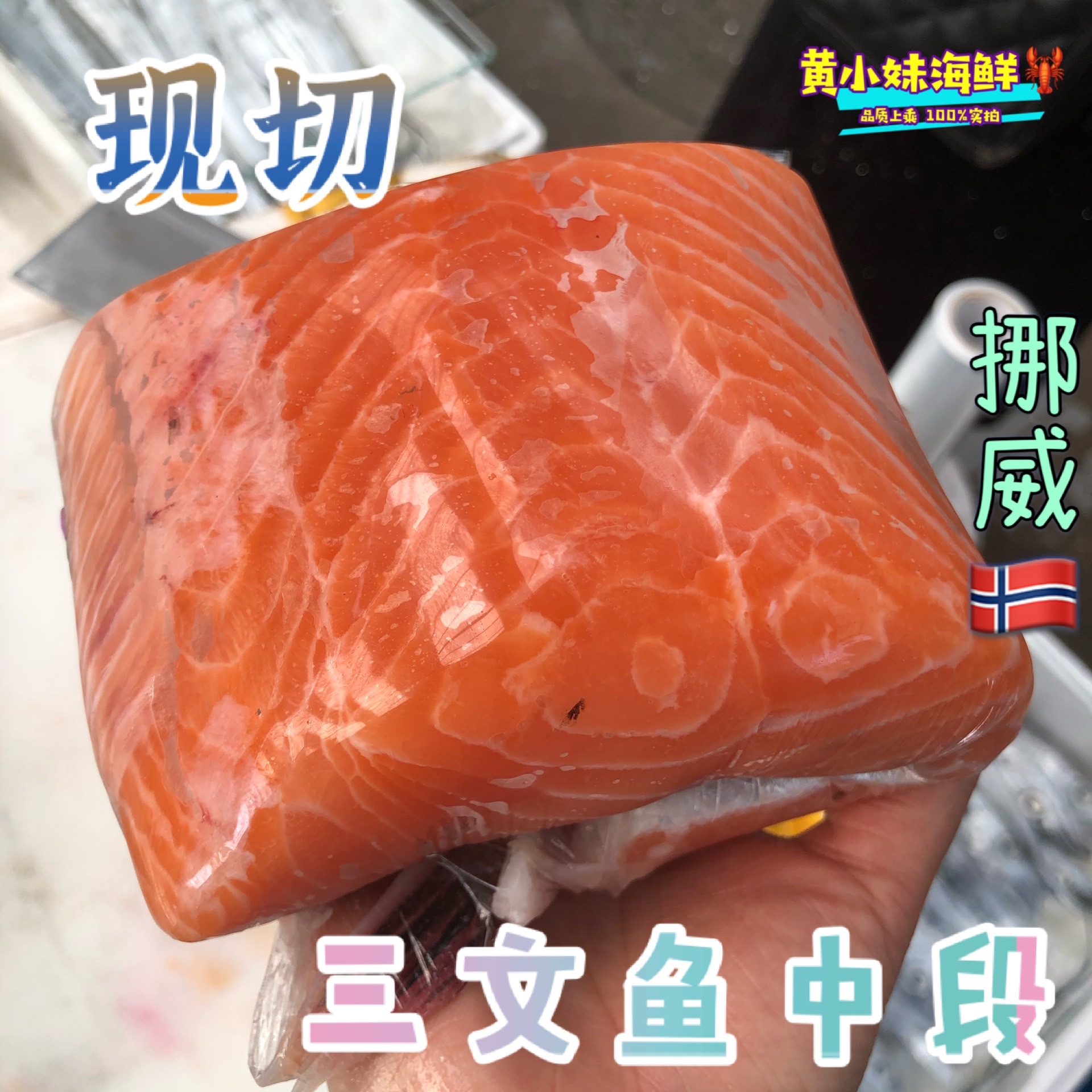 冰鲜三文鱼挪威进口现切去骨中段帝王鲑日式料理即食刺身鱼片500g