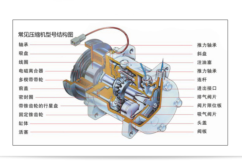 汽车空调压缩机皮带轮拉马拆卸工具冷气泵磁盘吸盘拆装维修工具